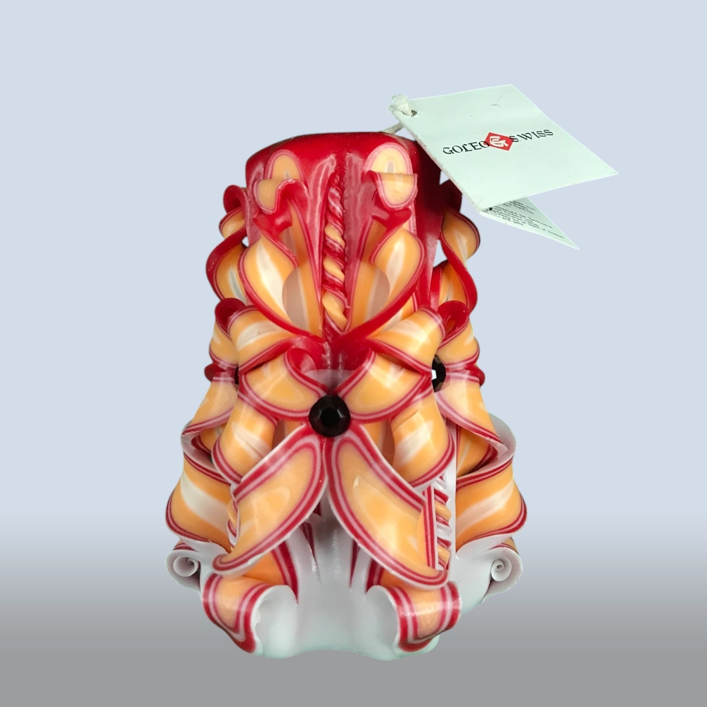 Geschnitzte Kerze Klein - Golden Bloom