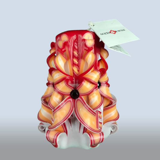 Geschnitzte Kerze Klein - Golden Bloom