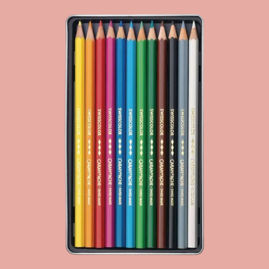 Caran d’Ache Swisscolor Aquarelle Buntstifte – 12er Set