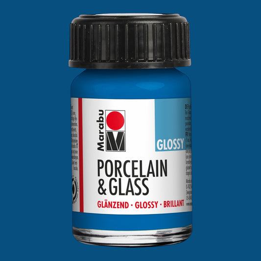 Marabu Transparent Glas- und Porzellanfarbe, Enzian 057, 15 ml