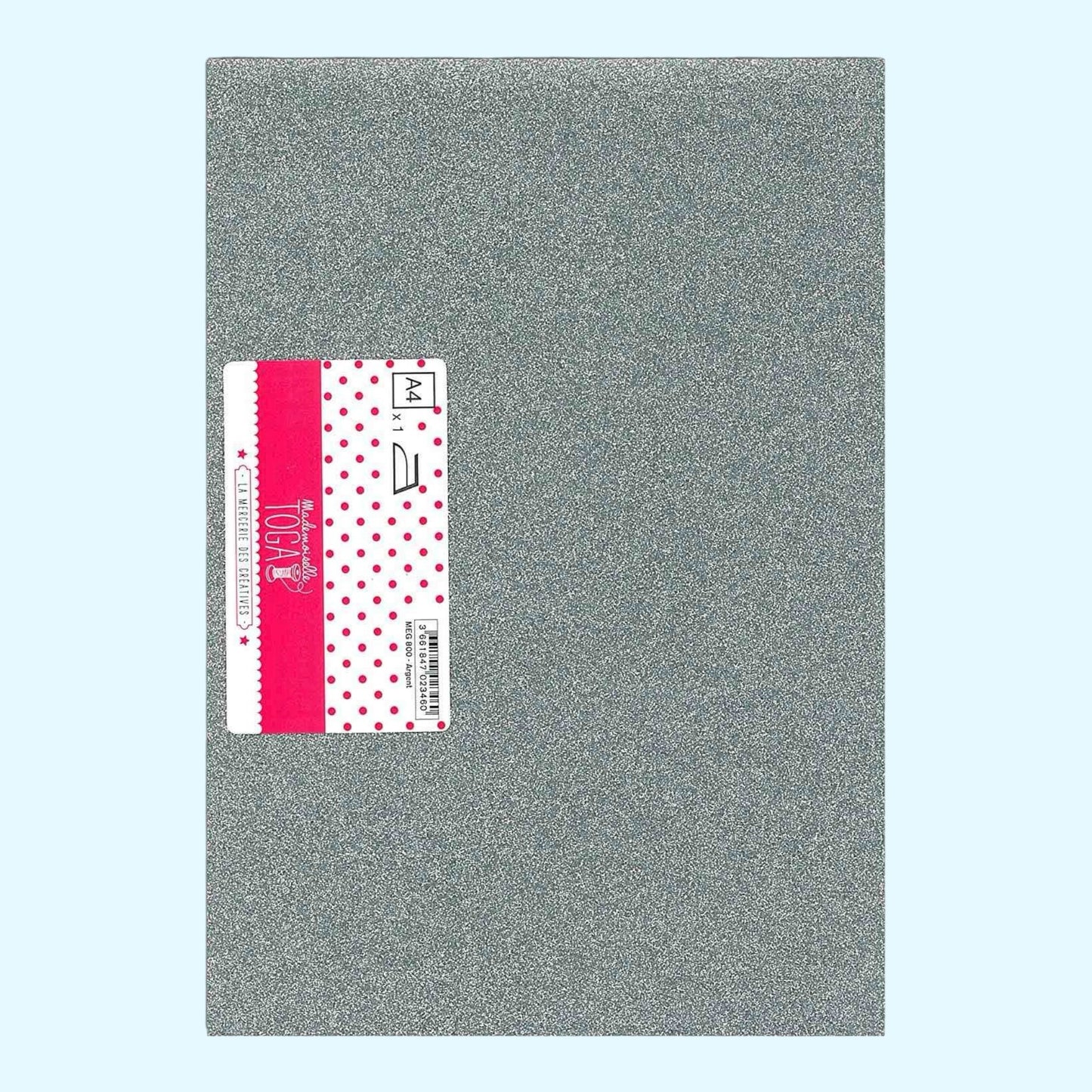 Mademoiselle TOGA – Iron-on foil with glitter - Silver, A4