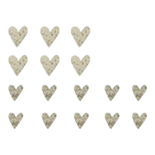 Rayher Holz-Streuteile Glitterherzen, 16 Stück, gold