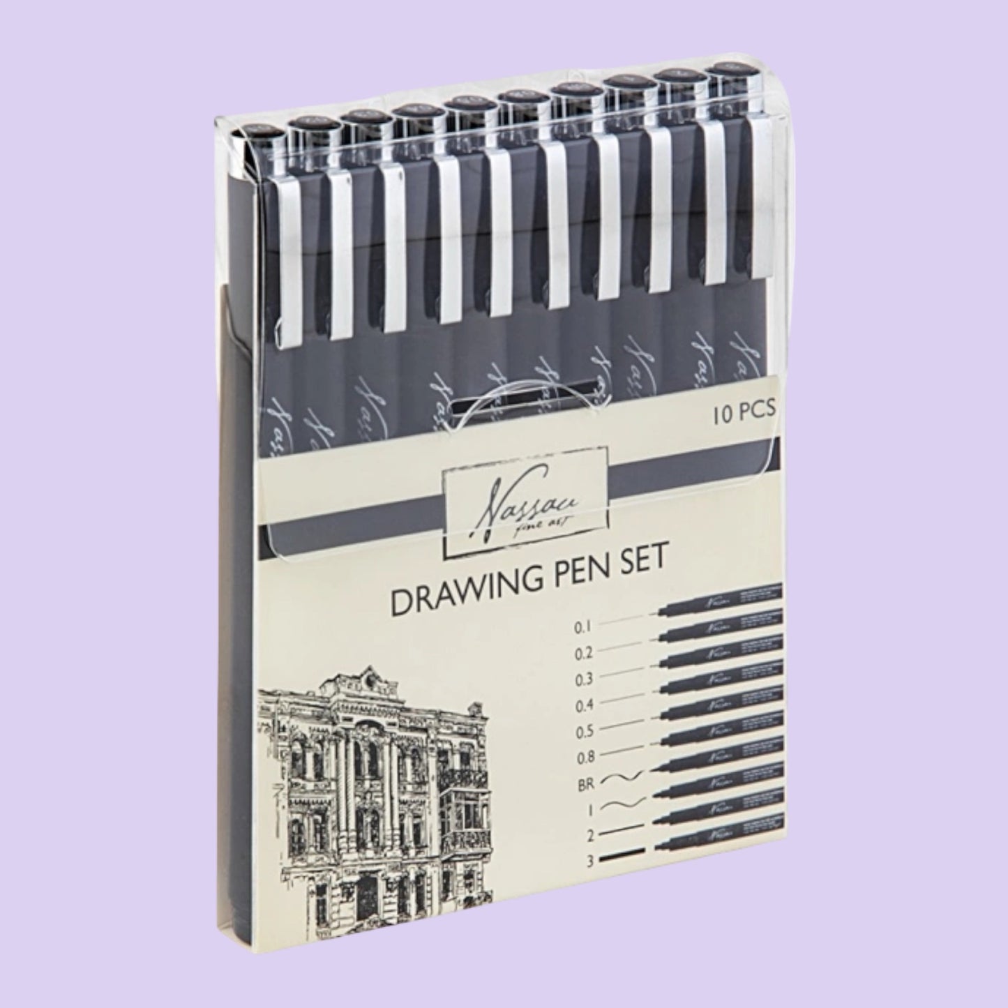 Nassau. Fineliner drawing pen, 10 pieces