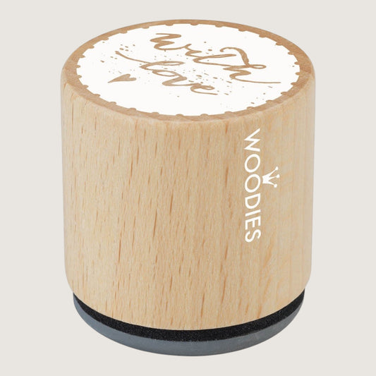 Woodies wooden stamp With Love Ø 3 cm