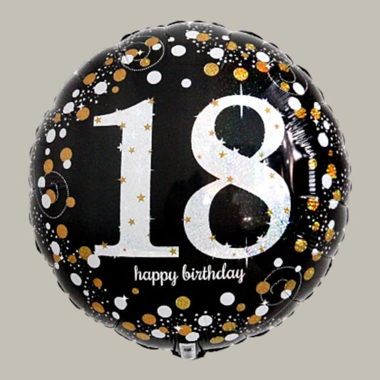 Foil Balloon Round 18 Happy Birthday 45cm
