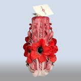 Geschnitzte Kerze Mittel - Red Blossom