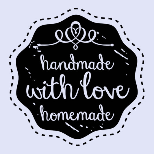 Woodies wooden stamp Handmade with love Ø 3 cm