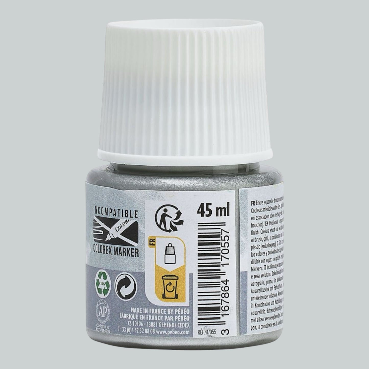 Pebeo Colorex Inks - Silver, 45 ml