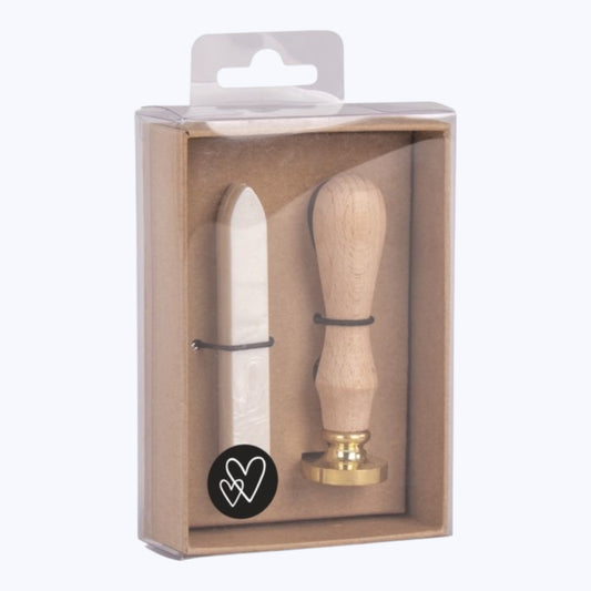 Rayher Siegelwachs-Set Herzen, Weiß Metallic, 2,5 cm