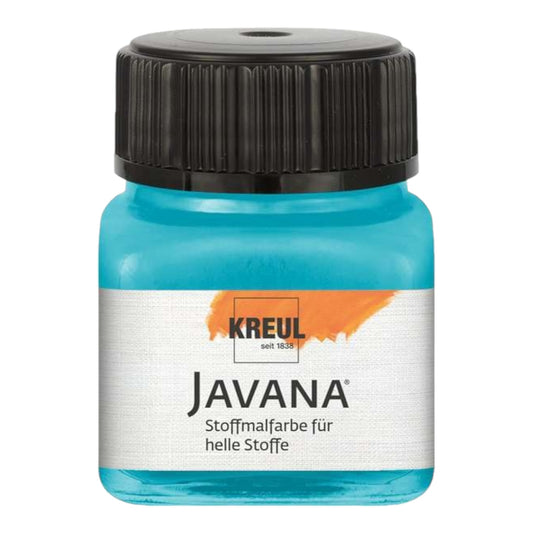 KREUL Javana Stoffmalfarbe für helle Stoffe – Türkisblau 90916 , 20 ml