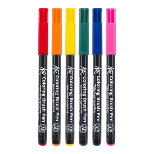 Koi Coloring Brush Pen Bright Set | 6 colors