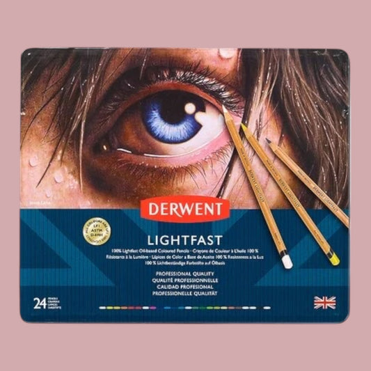 Derwent Lightfast colored pencils metal box of 24