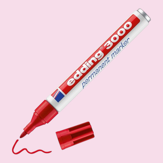 Edding 3000 permanent marker red, 1.5-3 mm