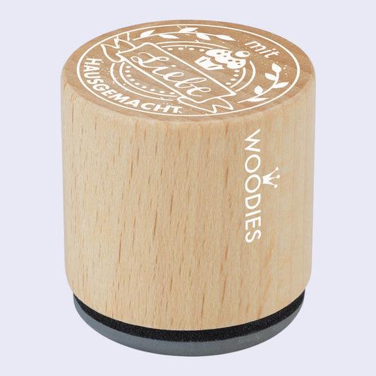 Woodies wooden stamp Homemade with love Ø 3 cm