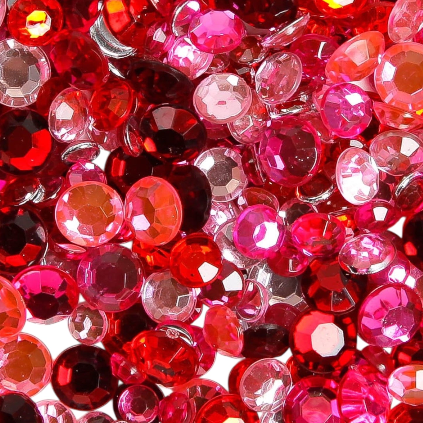 I AM Creative Strasssteine rund selbstklebend 5–10 mm, 350 Stück, Rot