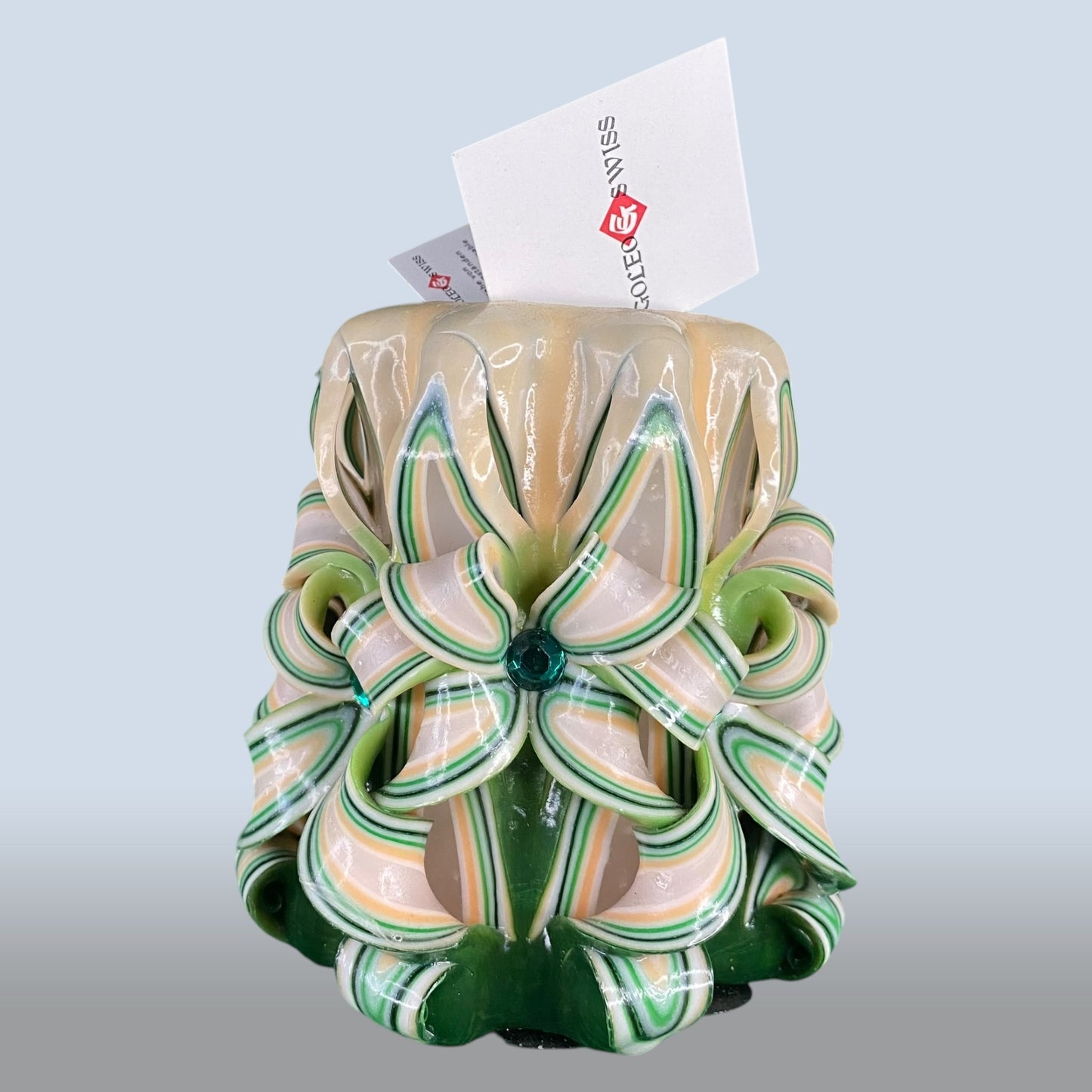 Geschnitzte Kerze Klein - Emerald Sand