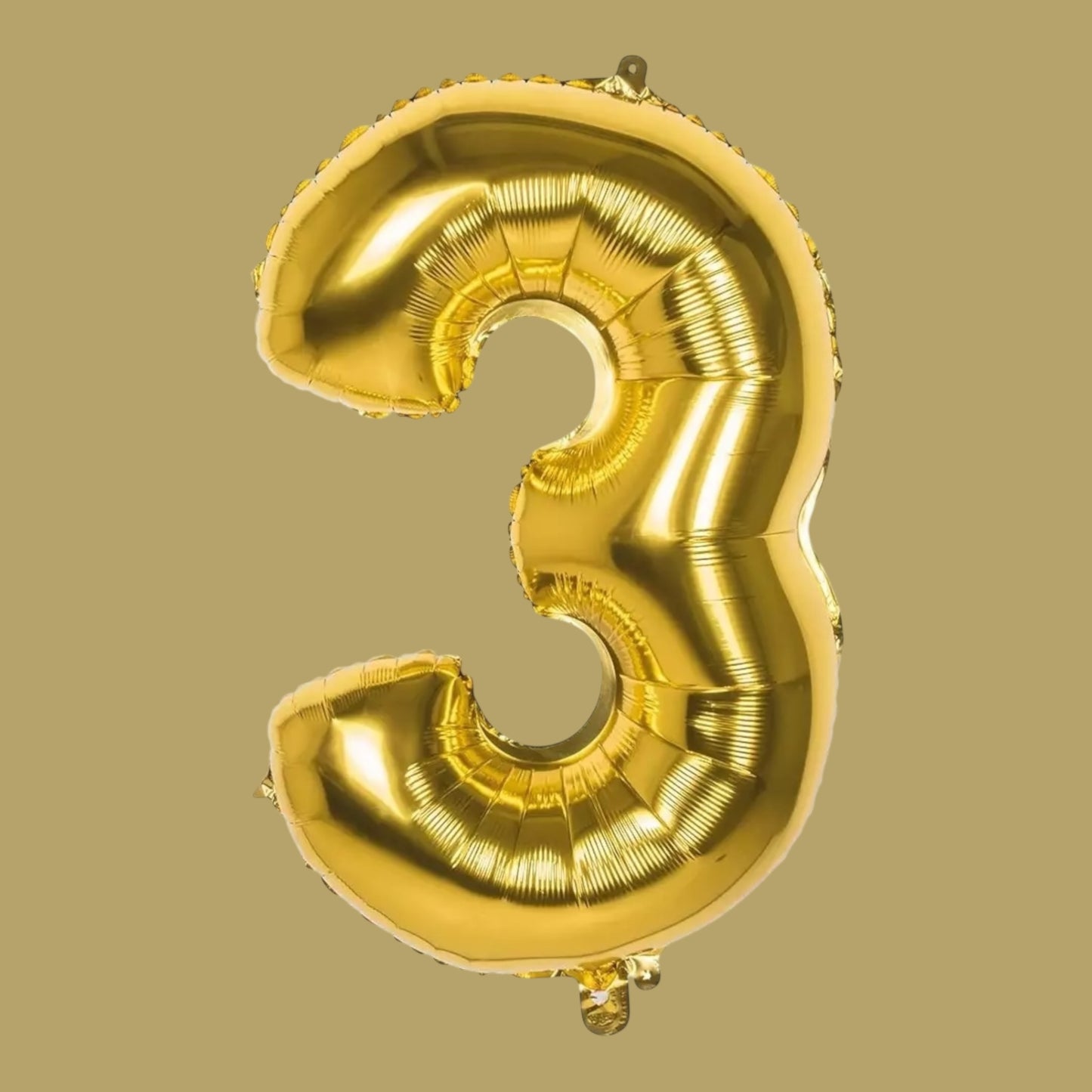 Folienballon Zahl „3“ – Gold, 86 cm
