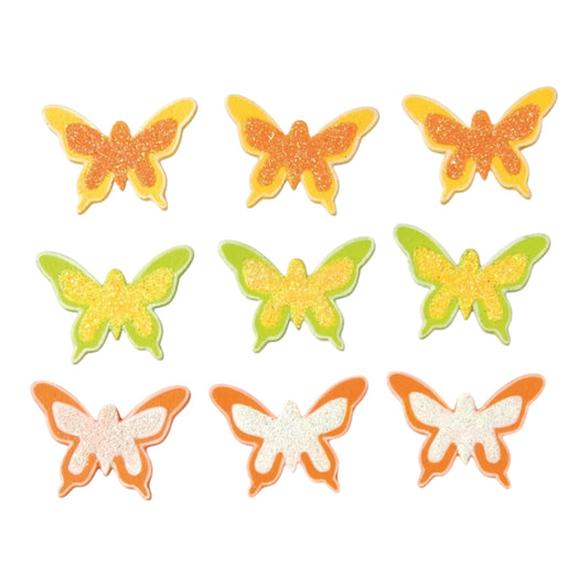 Glorex Streuteile Schmetterlinge, 9 Stück, Sperrholz