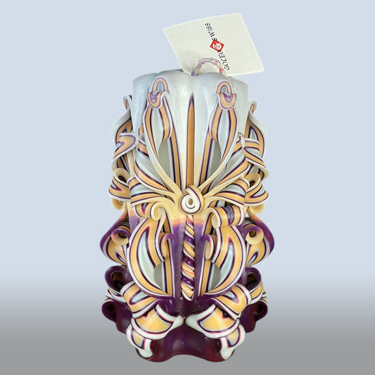 Geschnitzte Kerze Mittel - Mauve Stone