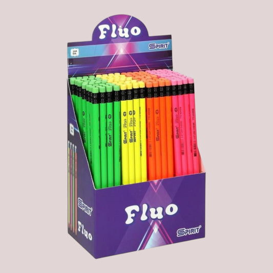 Bleistifte Rund mit Radiergummi "Fluo Rund