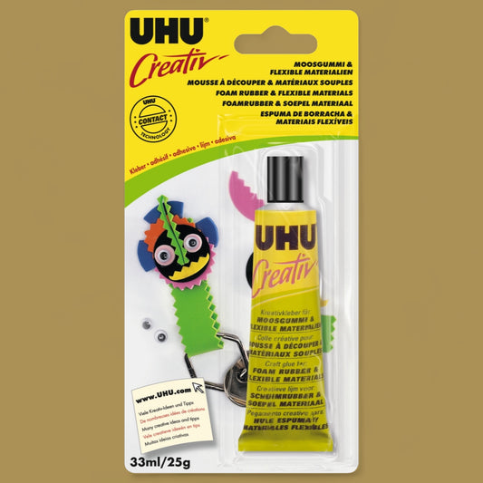 UHU foam rubber & flexible materials. Craft glue
