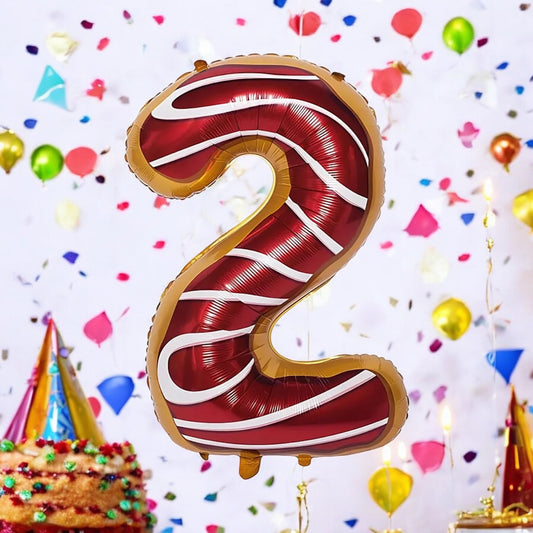 Foil Balloon "Number 2 - Festive Design" 34/86cm