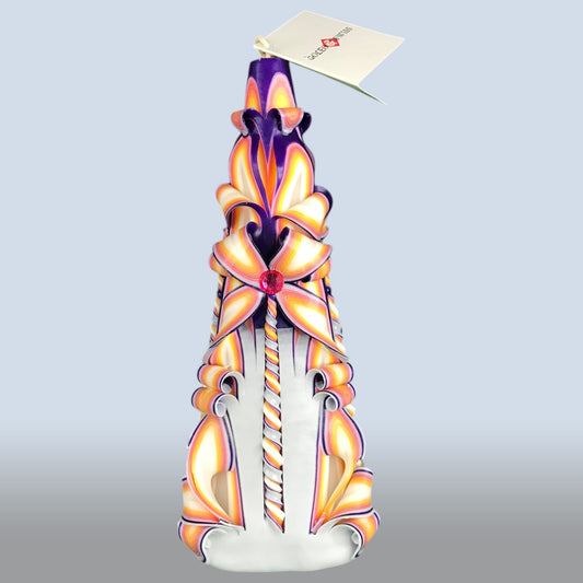 Geschnitzte Kerze Gross - Floral Echo