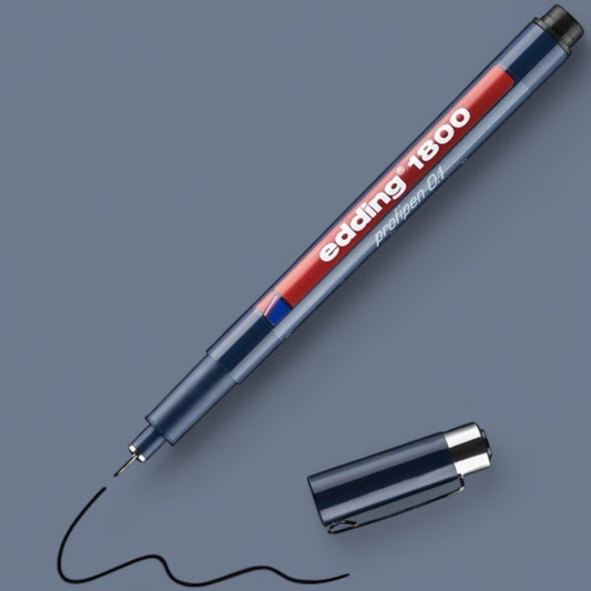 Edding 1800 precision fineliner
black, plastic tip 0.1 mm