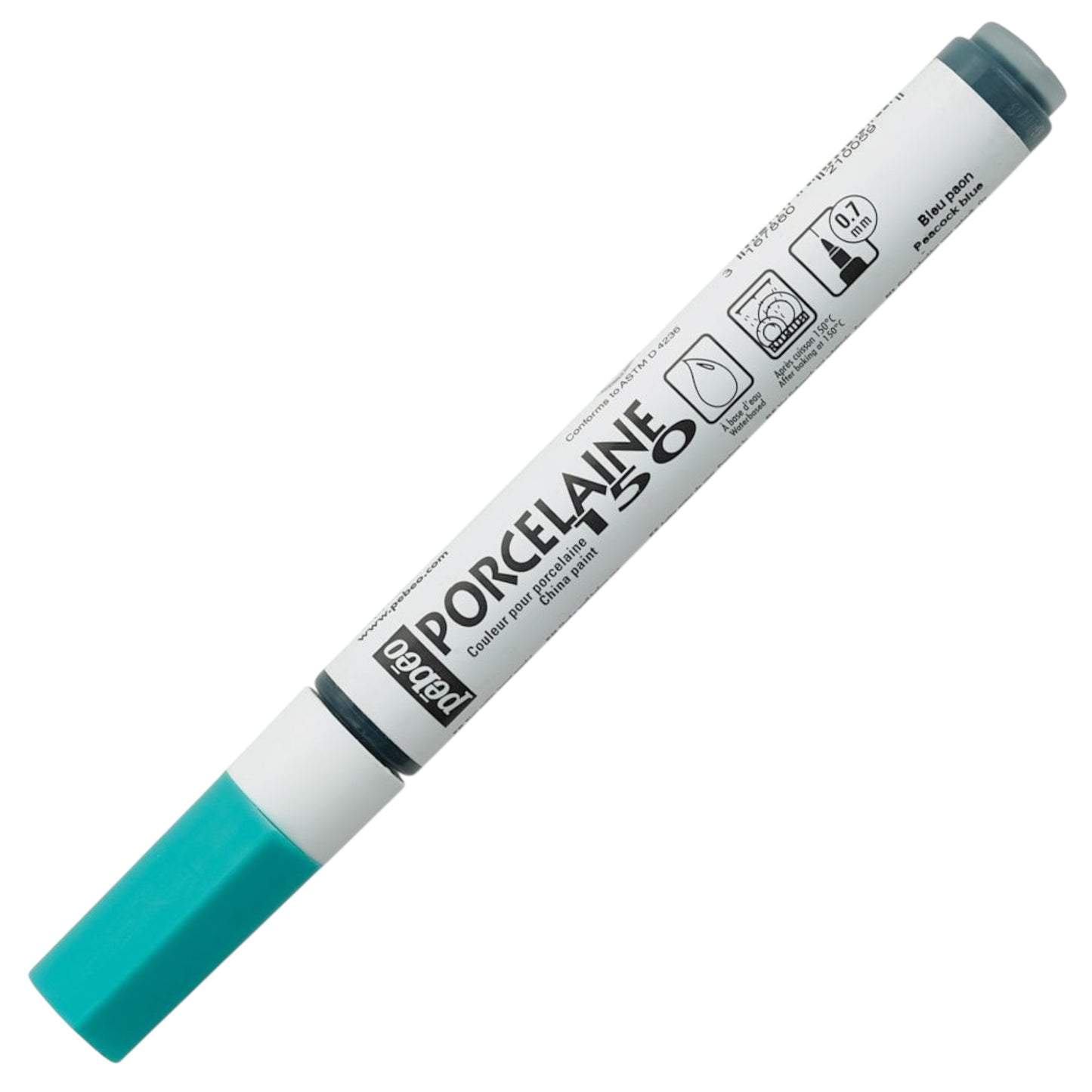 Pebeo Porcelaine 150 Paint Marker - Peacock Blue, Feine Spitze