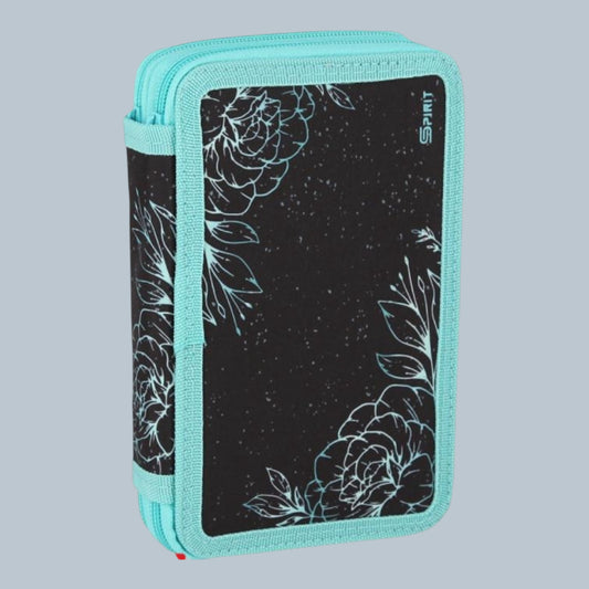 Schüler-Etui "BLUMEN", 2-Zipp, 28-tlg.