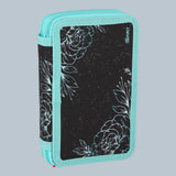 Schüler-Etui "BLUMEN", 2-Zipp, 28-tlg.