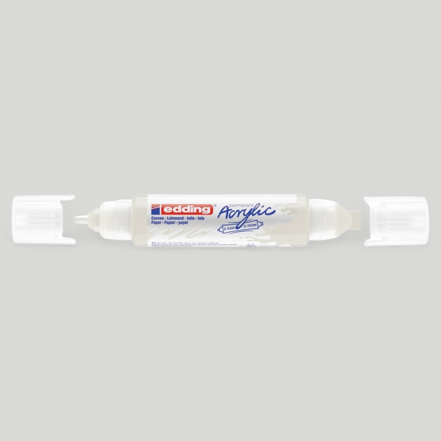 Edding 5400 Acryl 3D Double Liner verkehrsweiß, Tubenspitze 2-3 mm + 5-10 mm