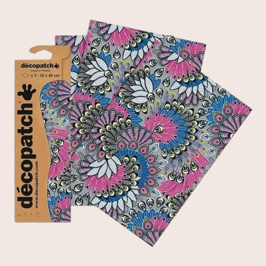 Décopatch Decopatch-Papier 3St 30x40cm Blumen Violett