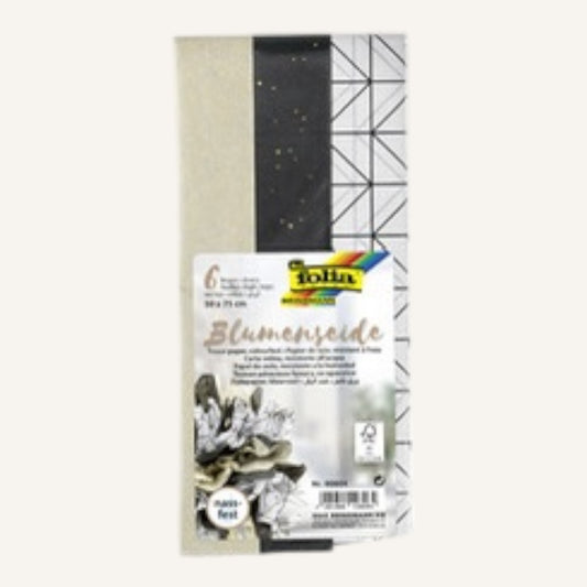 Folia Tissue Paper Mix Black 50x75 cm – 6 Sheets