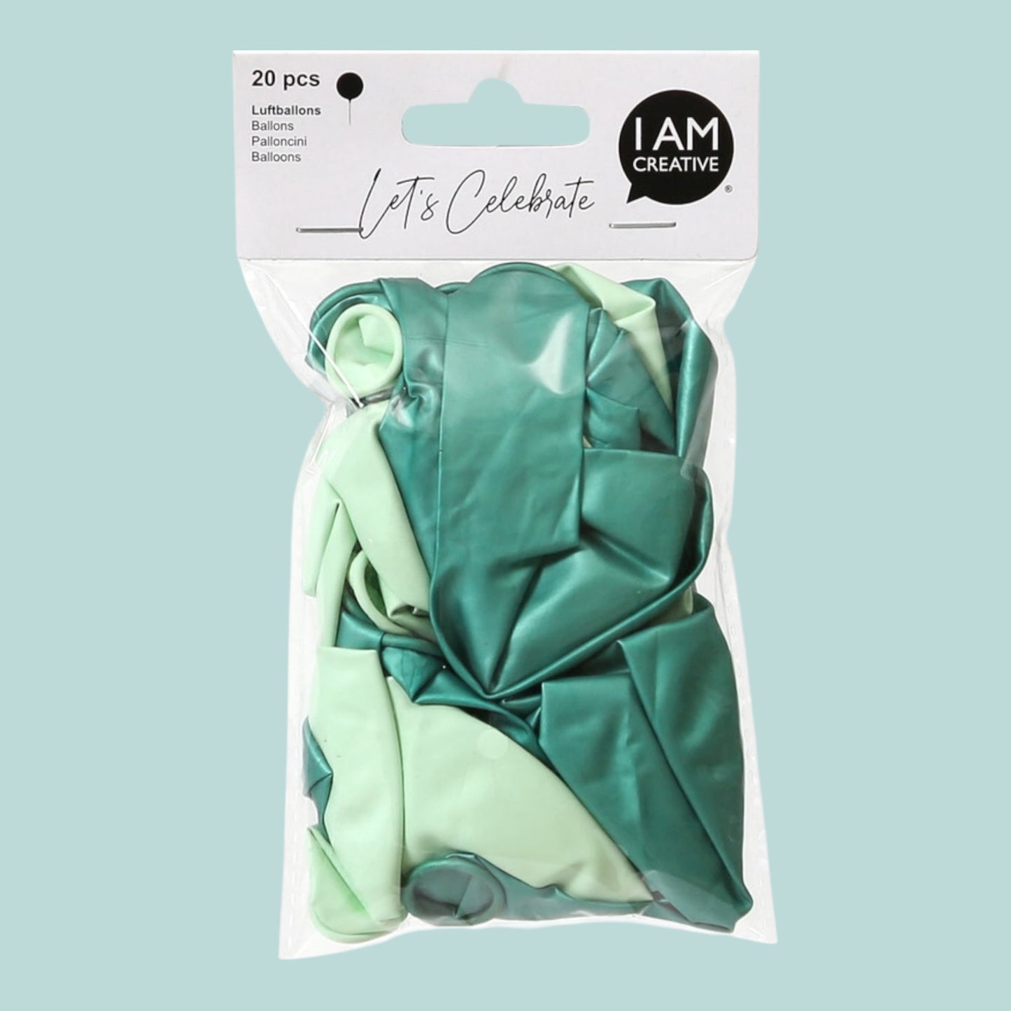 I Am Creative Balloons, mint mix 20 pieces