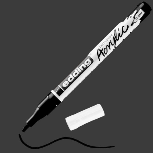 Edding 5300 acrylic marker
deep black 901, round tip 1-2 mm