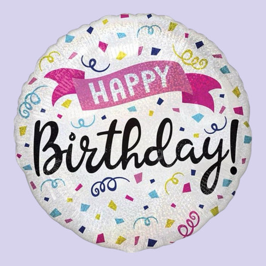 Foil Balloon Round Happy Birthday 45cm