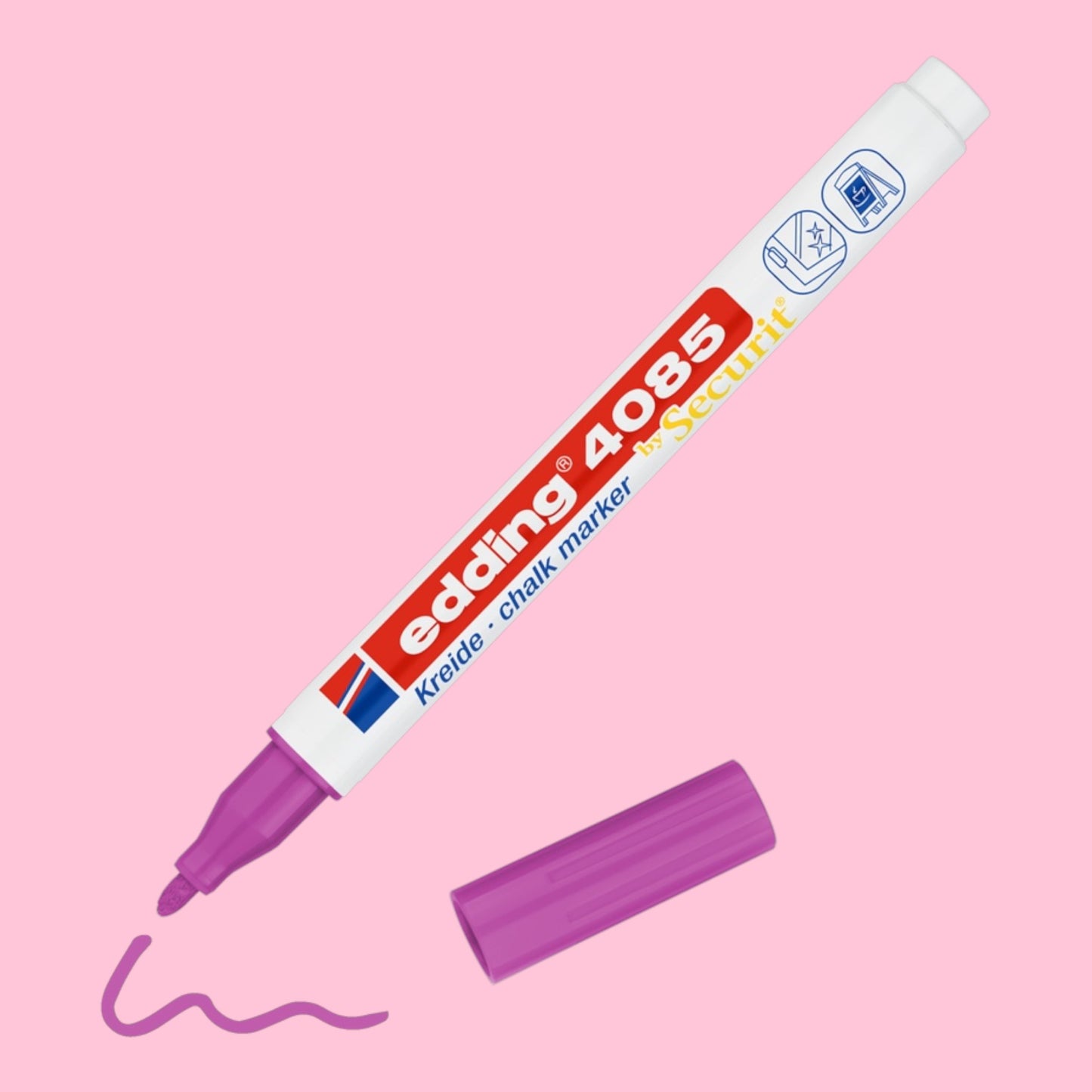 Edding 4085 Kreidemarker Himbeer, Rundspitze 1-2 mm