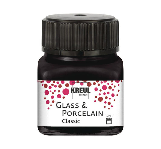 Kreul Glass & Porcelain Classic, Porcelain and Glass Paint Opaque Black 16234