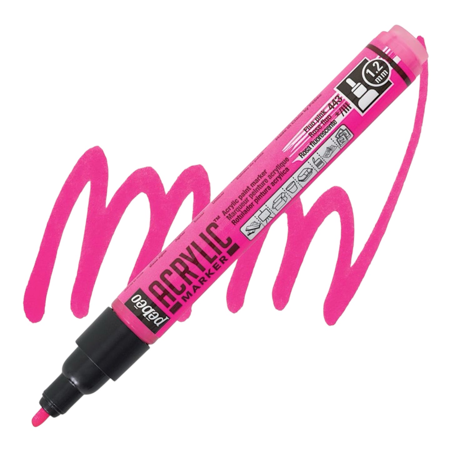 Pébéo Acrylic Marker PTE 1.2mm Rose Fluo 443