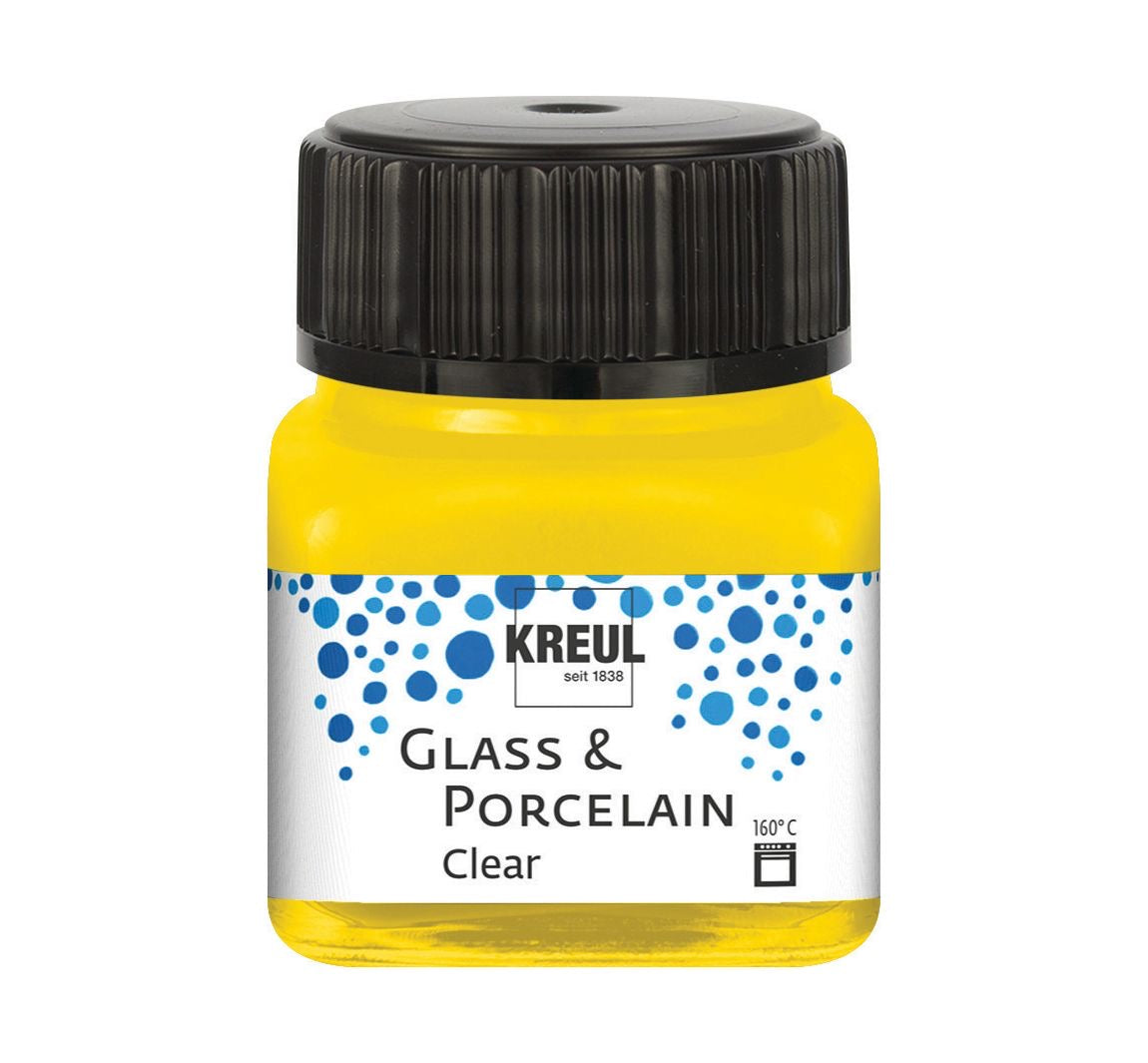 Kreul Glass & Porcelain Clear, Porcelain and Glass Paint Transparent Sun Yellow 16202