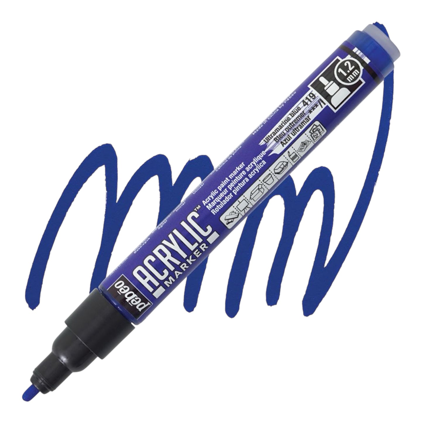 Pébéo Acrylic Marker – Ultramarine Blue 19, 1.2 mm