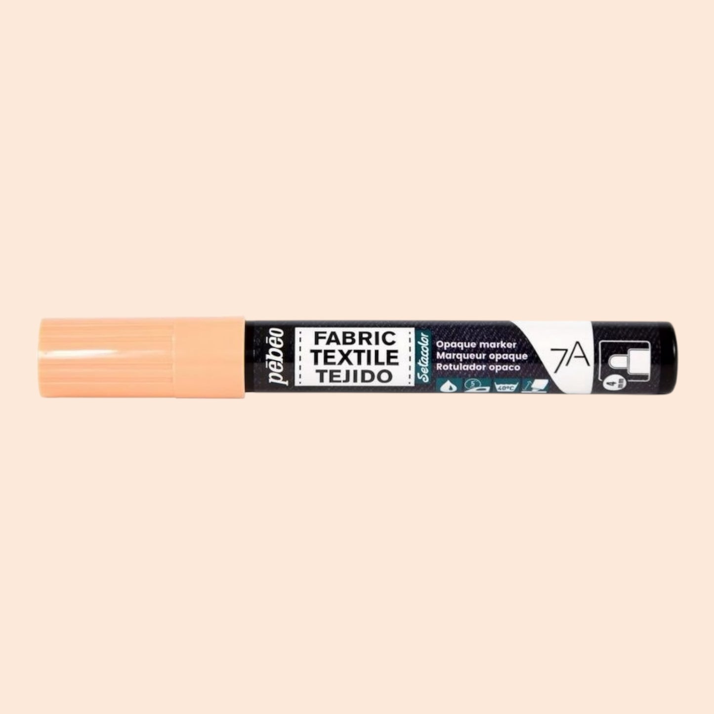 Pébéo Textil 7A Marker Opak – 4 mm Rundspitze , Pastellorange