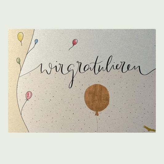 Postkarte „Wir gratulieren“