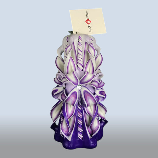 Geschnitzte Kerze Mittel - Violet Whisper