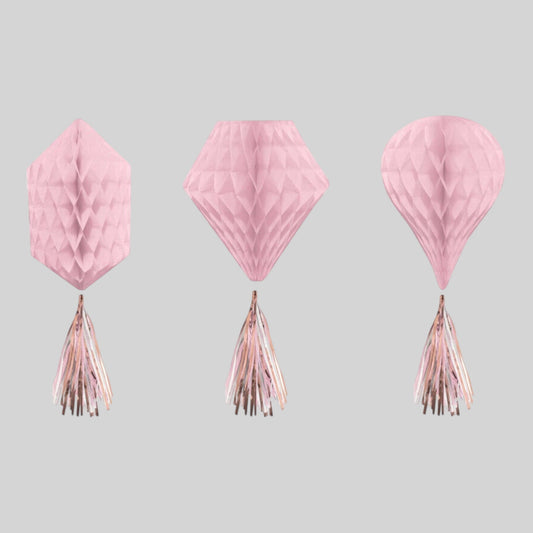 Wabenball-Dekoration Rose Gold Birthday 3 St / 30.4cm