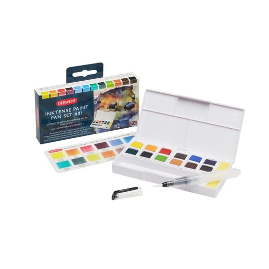 Derwent Inktense 12 Paint Pan Travel Set #1 Watercolor