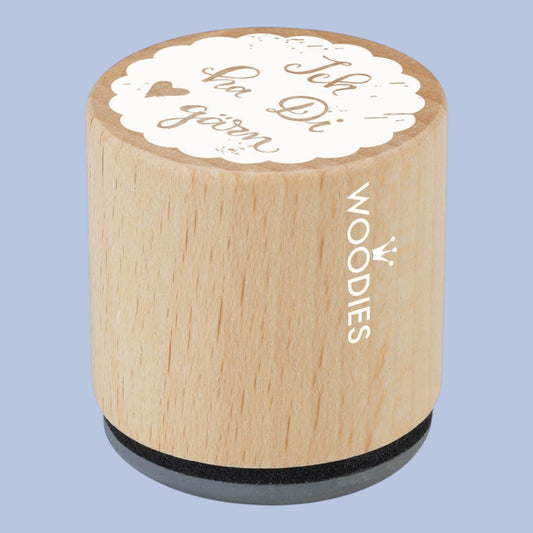 Woodies wooden stamp I love you Ø 3 cm