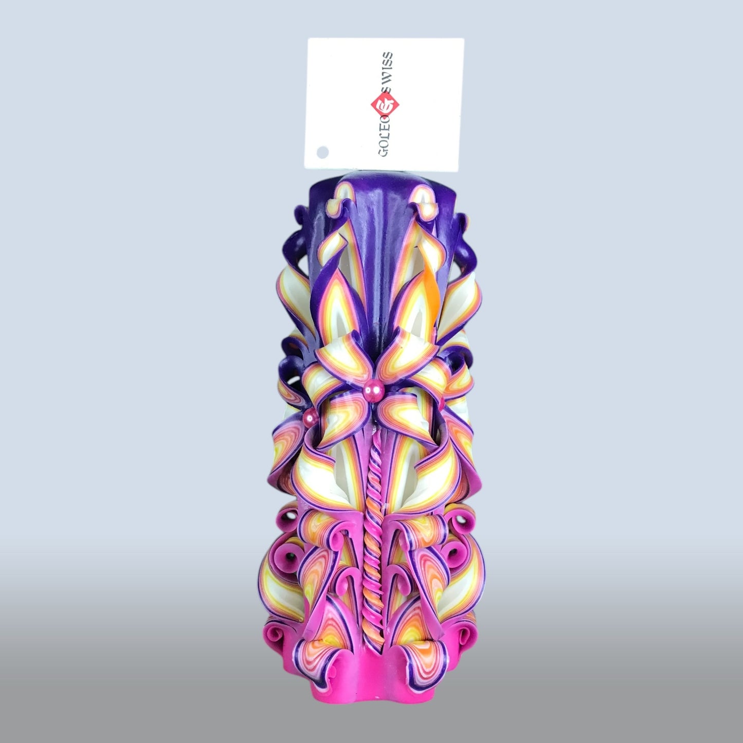 Geschnitzte Kerze Mittel - Fuchsia Flame