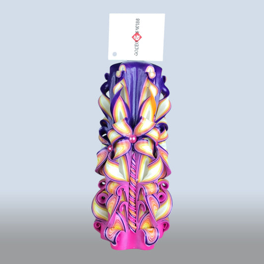 Geschnitzte Kerze Mittel - Fuchsia Flame